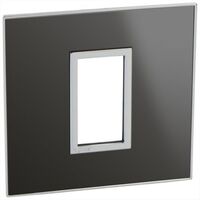 French and German standard plate square version 1 module - reflective black