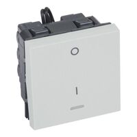 Arteor™ - 1-way double pole switch - with indicator 20 AX 250 V~ - 2 modules - Soft Alu