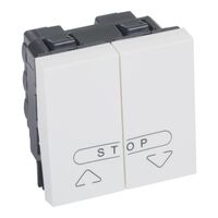 Arteor™ - Double push-button for electric roller blinds control - 2 modules - White