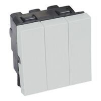 Arteor™ - 2 x 2-way + 1-way switch 20 AX 250 V~ - 3-gang - 2 modules - Soft Alu