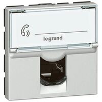 Arteor™ - Telephone socket - RJ12 - 6 contacts - 2 modules - Soft Alu