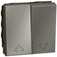 Arteor™ - Double switch for electric roller blinds control - 2 modules - Magnesium