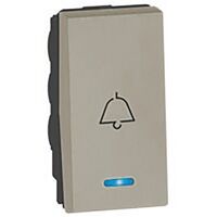 Arteor™ - 1-way push-button - with locator and bell symbol - 1 module - Champagne