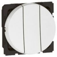 Arteor™ - 2 x 2-way + 1-way switch - 20 AX - 250 V~ - 3-gang - round - 2 mod -White