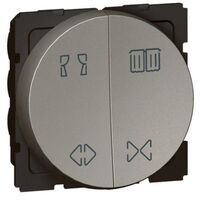 Arteor™ - Double switch for curtain control - 10 A - 2 round modules - Magnesium