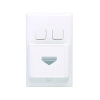 HPM Standard 2 x 20A Hospitality Keytag Switches White