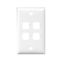 HPM Standard 4 Gang Architrave Cover Plate White