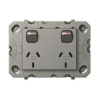 Legrand Arteor 770 Series 10A 2 Gang Horizontal Double Power Point  Magnesium