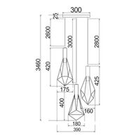 BLACKBAND & WHITEBAND Pendant Light 3x Bird Cage With Round Base