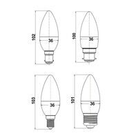 Candle LED Globes Frosted Diffuser (3W)