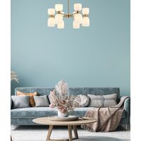 CLESSIDRA:  Interior Mirror Finish Smokey Black / Opal Glass Ellipse x12 Round Base Pendant Lights