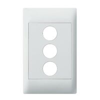 Excel Life - Common plate - Grid & plate For EM series switch mechanisms 3 gang white