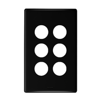 Excel Life Switch Coverplate 6 Gang Black