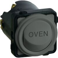 Excel Life - Engraved rocker switch mechanism 1 way 32A 240V a.c. OVEN engraved urban grey