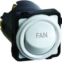 Excel Life - Engraved rocker switch mechanism 2 way 16AX 240V a.c. FAN engraved white