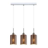 ESPEJO4: Interior Iron & Rose Gold Oblong Glass with Dotted Effect Pendant Lights
