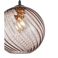 ESPIRAL: Interior Wine Glass Shade Wavy Finish Round Pendant Lights