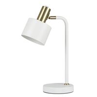 FLOTAR: Interior Cylinder Iron Shade with Antique Brass Highlight Table Lamps