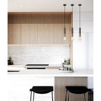 GOLDA: Interior Tube with Brass Highlight Pendant Lights