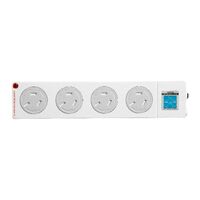 HPM General Purpose Child Safe 4 Outlet 175J Surge Protected Powerboard White