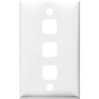 HPM Standard 3 Gang Rectangle Switch Cover Plate White