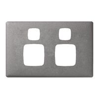 HPM Linea 2 Gang Power Point Coverplate Gunmetal