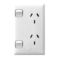 HPM Standard 10A Vertical Double Power Point White