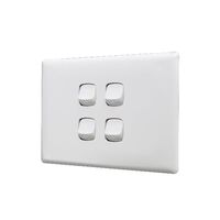 HPM Linea 2 Way Single Pole Double Throw Horizontal Switch 4 Gang White