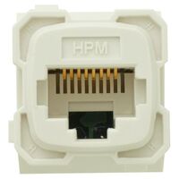 HPM Cat5E RJ45 Data Mechanism Socket White