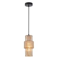 HUECA: Interior Double Cylinder Ribbed with Segment Pendant Lights