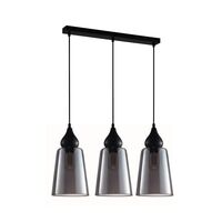 JEREZ: Bronze Amber/ Smokey Black Ellipse Glass Flat Top Pendant Lights