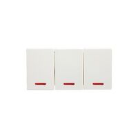 Legrand Como 10A 3 Gang Switch Mechanism with Neon White