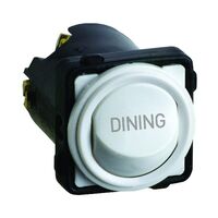 Excel Life - Engraved rocker switch mechanism 2 way 16AX 240V a.c. DINING engraved white