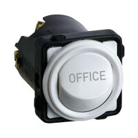 Excel Life - Engraved rocker switch mechanism 2 way 16AX 240V a.c. OFFICE engraved white