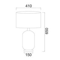 LUSSO: Interior Black Drum Shade Ceramic Base with Antique Brass Highlight Table Lamps