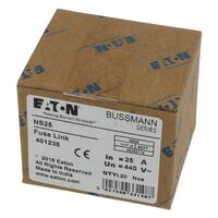 Eaton Bussmann series low voltage british standard fuse, 25A, AC 440 V, V88/F1, 15 x 62 mm, gL/gG