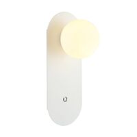 OVALIS: Interior Round Opal Diffuser Oblong Base with Switch Wall Lights
