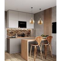 PATERA: Interior Glass with Extended Bronze Highlight Pendant Lights