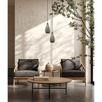 RICTUS: Bohemian Glass with Quadrilateral Segments Tear Drop Shape Pendant Lights