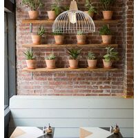 STRAND: Iron and Wood Dome Cage Pendant Lights