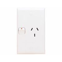 HPM Standard 10A Vertical Single Power Point White