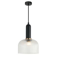 VINTAJ: Retro Interior Dome Shape Ribbed Glass Pendant Lights