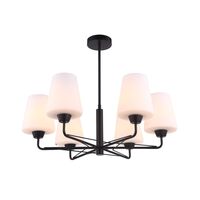 ABBEY: Interior Traditional 6 Lamps Opal Glass Pendant Lights