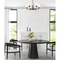 ABBEY: Interior Traditional 6 Lamps Opal Glass Pendant Lights