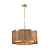 BARRIQUE: Retro Interior Large Drum Wood Pendant Lights