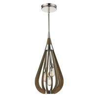 BONITO: Rustic Medium Taupe / Winter Moss Wood Tear Drop Pendant Light