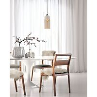 CASA: Retro White With Amber Oblong Pendant Light