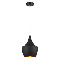 CAVIAR: Black Angled Bell Shape Pendant Light
