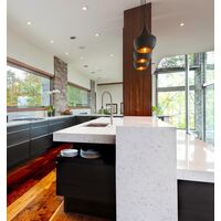 CAVIAR: Black Angled Bell Shape Pendant Light