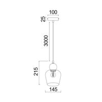 CHAMPAN: Interior Bronze Amber / Smokey Black Glass Ellipse Pendant Lights